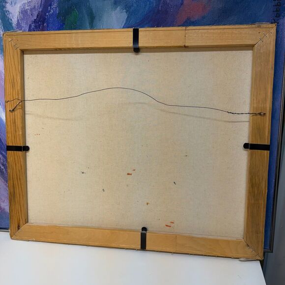 Original Oil Painting Signed Burnett Eiffel Tower Paris France MCM Wall Decor - Picture 9 of 11